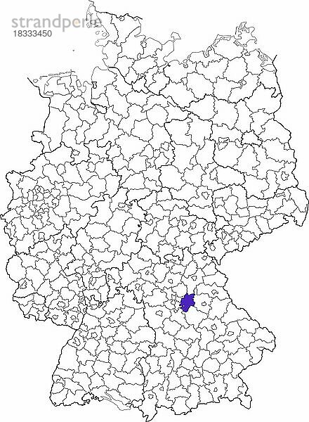 Landkreis Nürnberger Land  in Bayern  Lage des Landkreis innerhalb von Deutschland