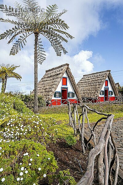 Traditionelles strohgedecktes Haus in Santana  Casa de Colmo  Insel Madeira  Portugal  Europa