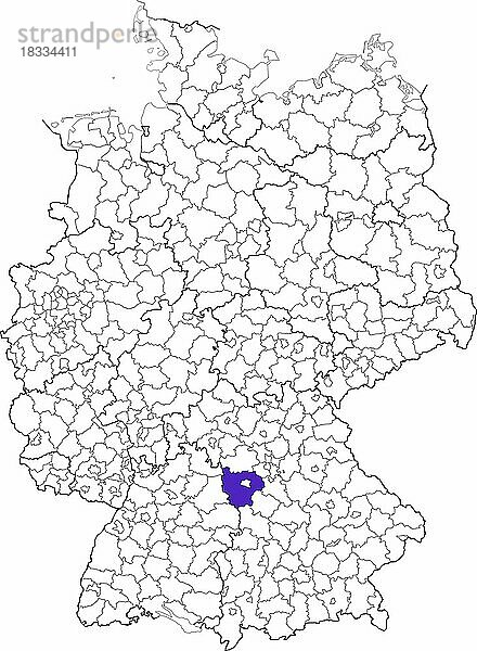 Landkreis Ansbach  in Bayern  Lage des Landkreis innerhalb von Deutschland