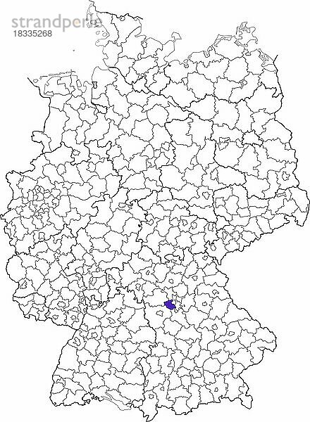 Landkreis Fürth  in Bayern  Lage des Landkreis innerhalb von Deutschland