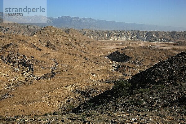 Landschaft des südlichen Dhofar  Jabal al-Qamar  Oman  Asien