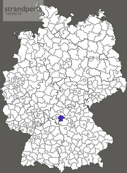 Landkreis Kitzingen  in Bayern  Lage des Landkreis innerhalb von Deutschland