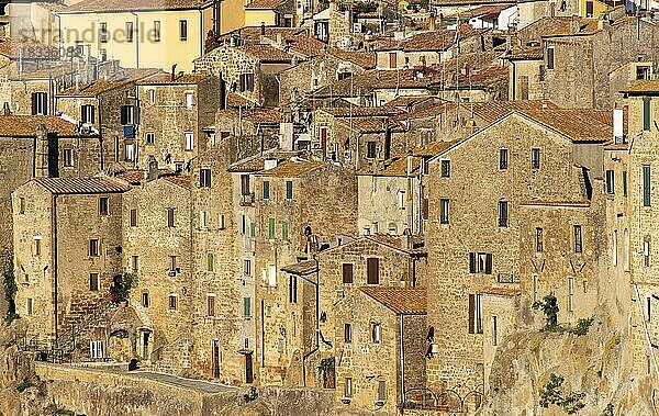 Blick auf die Altstadt von Pitigliano  Klein-Jerusalem  Toskana  Italien  Europa