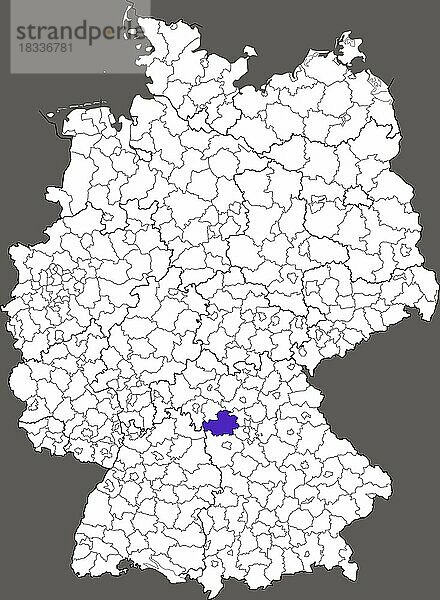 Landkreis Neustadt an der Aisch-Bad Windsheim  in Bayern  Lage des Landkreis innerhalb von Deutschland