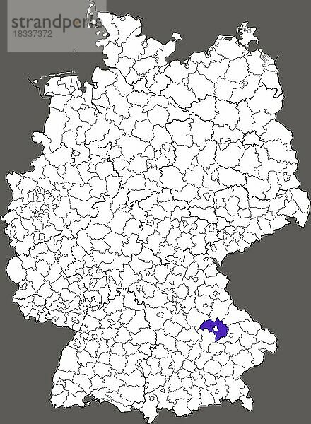 Landkreis Regensburg  in Bayern  Lage des Landkreis innerhalb von Deutschland