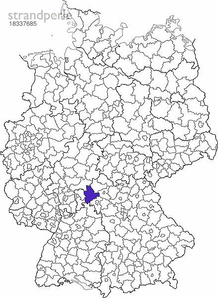 Landkreis Main-Spessart  in Bayern  Lage des Landkreis innerhalb von Deutschland