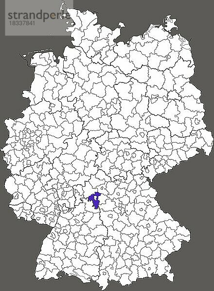 Landkreis Würzburg  in Bayern  Lage des Landkreis innerhalb von Deutschland