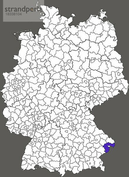 Landkreis Passau  in Bayern  Lage des Landkreis innerhalb von Deutschland