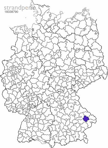 Landkreis Deggendorf  in Bayern  Lage des Landkreis innerhalb von Deutschland