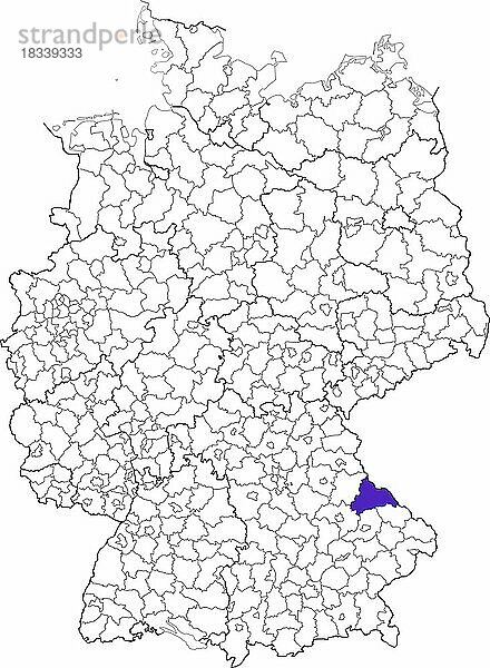 Landkreis Cham  in Bayern  Lage des Landkreis innerhalb von Deutschland