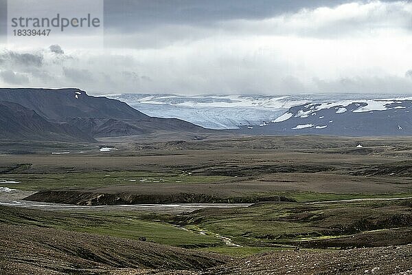 Gletscherzunge des Hofsjökull  Kerlingarfjöll  isländisches Hochland  Island  Europa