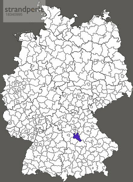 Landkreis Roth  in Bayern  Lage des Landkreis innerhalb von Deutschland