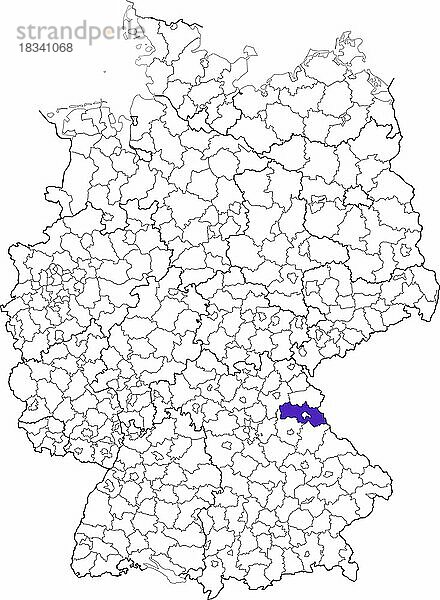 Landkreis Neustadt an der Waldnaab  in Bayern  Lage des Landkreis innerhalb von Deutschland