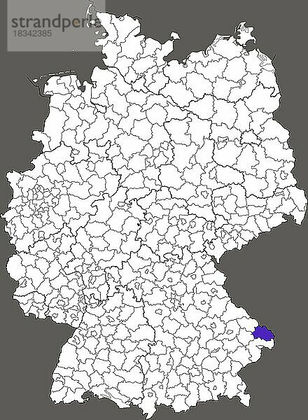 Landkreis Freyung-Grafenau  in Bayern  Lage des Landkreis innerhalb von Deutschland