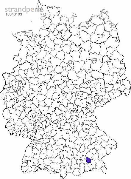 Landkreis Ebersberg  in Bayern  Lage des Landkreis innerhalb von Deutschland