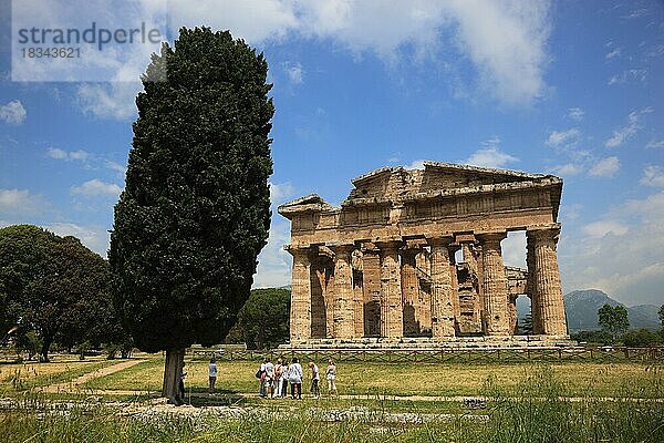 Poseidontempel  2. Heratempel  in Paestum  Kampanien  Italien  Europa