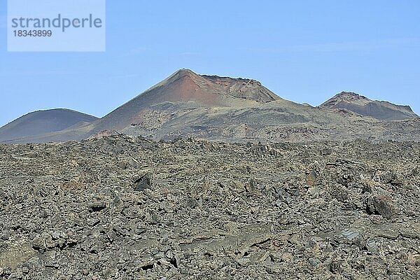 Vulkan Montaña del Señalo  Nationalpark Timanfaya  Lanzarote  Kanaren  Spanien  Europa