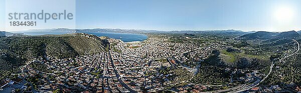 Luftaufnahme  Stadtansicht Nafplio Peloponnes  Griechenland  Europa