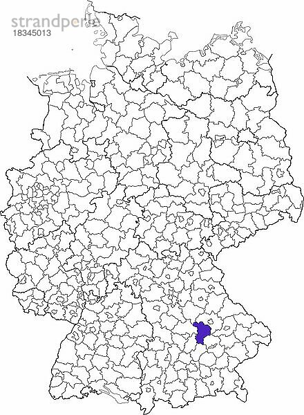 Landkreis Kelheim  in Bayern  Lage des Landkreis innerhalb von Deutschland