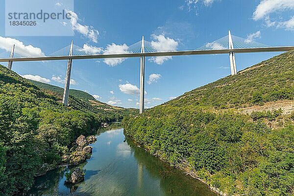 Millau Viaduct bridge  the highest bridge in the World. Aveyron Departement. Frankreich