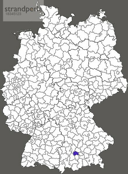 Landkreis Fürstenfeldbruck  in Bayern  Lage des Landkreis innerhalb von Deutschland