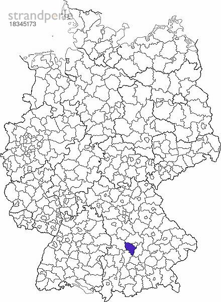 Landkreis Neuburg-Schrobenhausen  in Bayern  Lage des Landkreis innerhalb von Deutschland