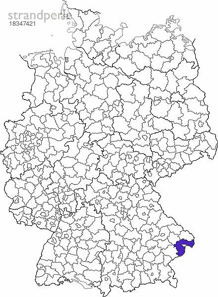 Landkreis Passau  in Bayern  Lage des Landkreis innerhalb von Deutschland