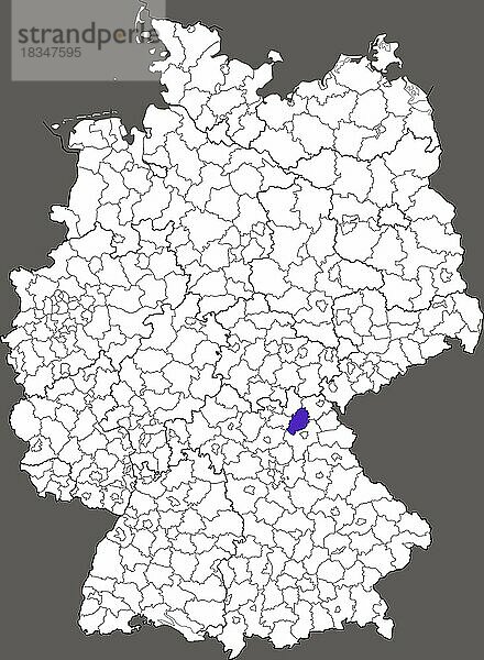 Landkreis Kulmbach  in Bayern  Lage des Landkreis innerhalb von Deutschland