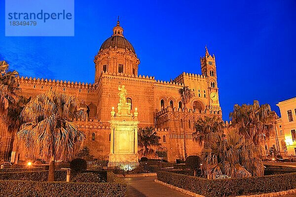 In der Altstadt von Palermo  die Kathedrale Maria Santissima Assunta  Roemisch-Katholischen Kirche  Unesco Weltkulturerbe  Sizilien  Italien  Europa