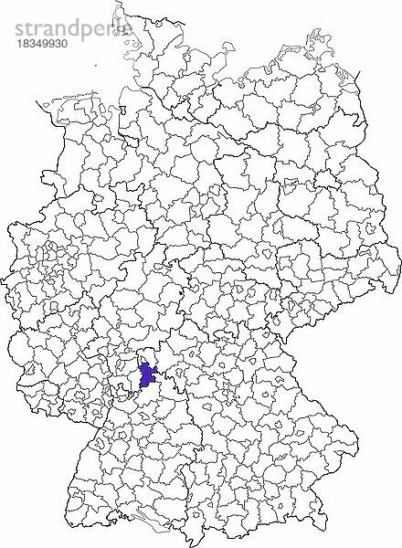 Landkreis Miltenberg  in Bayern  Lage des Landkreis innerhalb von Deutschland