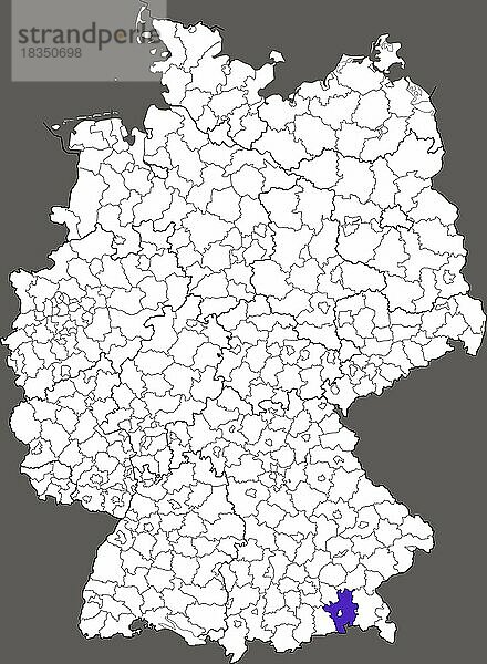 Landkreis Rosenheim  in Bayern  Lage des Landkreis innerhalb von Deutschland