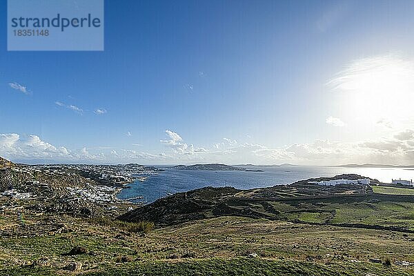 Blick über Mykonos  Griechenland  Europa