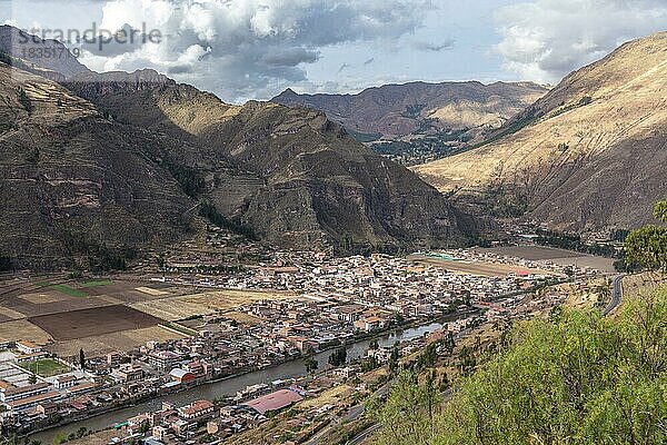 Mirador Taray  Aussicht auf Pisac  auch Pisaq  Tal des Urubamba Fluss  Peru  Südamerika