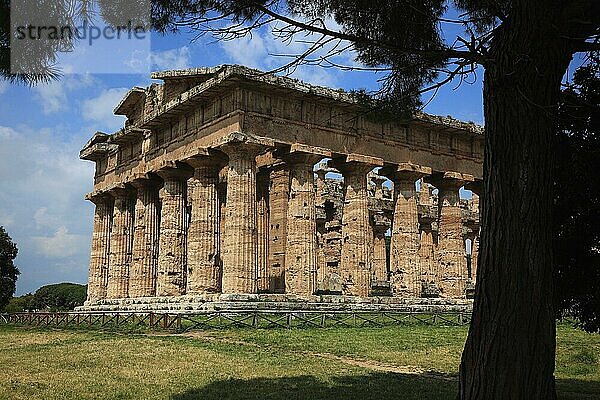 Poseidontempel  2. Heratempel  in Paestum  Kampanien  Italien  Europa