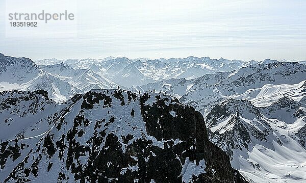 Sulzkogel  Luftaufnahme  Gipfel und Berge im Winter  Sellraintal  Kühtai  Tirol  Österreich  Europa