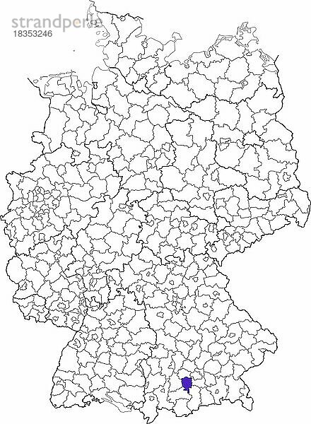 Landkreis Starnberg  in Bayern  Lage des Landkreis innerhalb von Deutschland