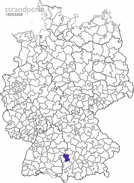 Landkreis Günzburg  in Bayern  Lage des Landkreis innerhalb von Deutschland