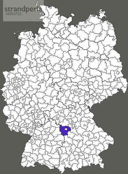 Landkreis Ansbach  in Bayern  Lage des Landkreis innerhalb von Deutschland  alle bayerischen Lankreise finden Sie unter Stichwort MapBayTH