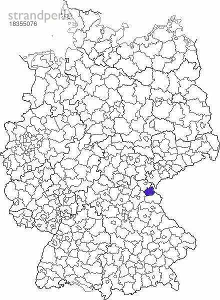 Landkreis Wunsiedel  in Bayern  Lage des Landkreis innerhalb von Deutschland