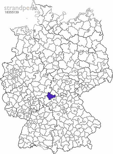 Landkreis Bad Kissingen in Bayern  Lage des Landkreis innerhalb von Deutschland