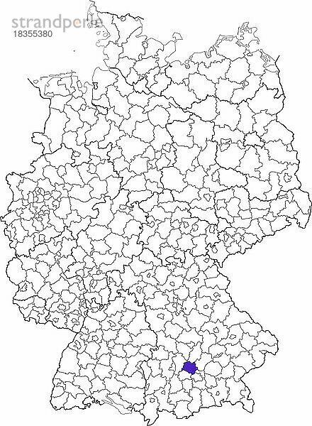 Landkreis Dachau  in Bayern  Lage des Landkreis innerhalb von Deutschland