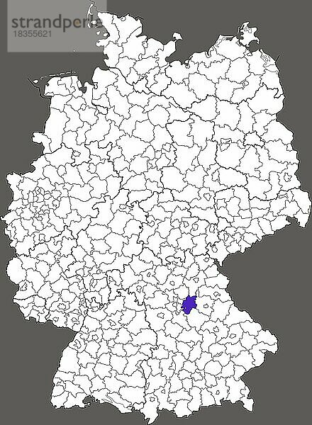 Landkreis Nürnberger Land  in Bayern  Lage des Landkreis innerhalb von Deutschland