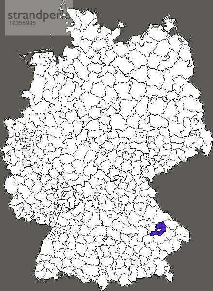 Landkreis Straubing  in Bayern  Lage des Landkreis innerhalb von Deutschland