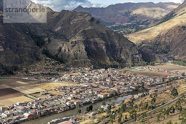 Mirador Taray  Aussicht auf Pisac  auch Pisaq  Tal des Urubamba Fluss  Peru  Südamerika