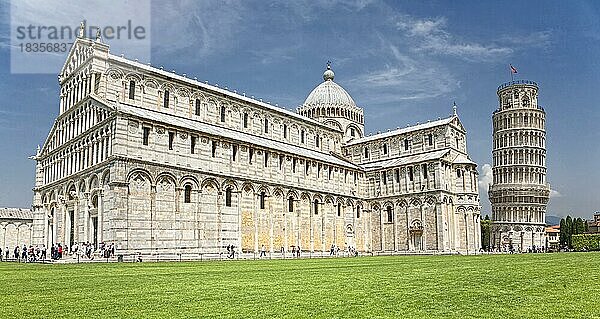 Piazza del Domo  mit Kathedrale und schiefem Turm  Unesco-Weltkulturerbe  Pisa  Italien  Europa