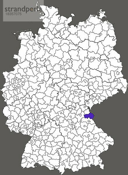 Landkreis Tirschenreuth  in Bayern  Lage des Landkreis innerhalb von Deutschland