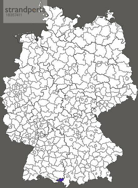 Landkreis Lindau  in Bayern  Lage des Landkreis innerhalb von Deutschland