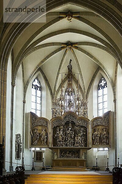 Innenraum des romanischen St. Stephansmünster  Breisach  Breisgau  Oberrhein  Schwarzwald  Baden-Württemberg  Deutschland  Europa