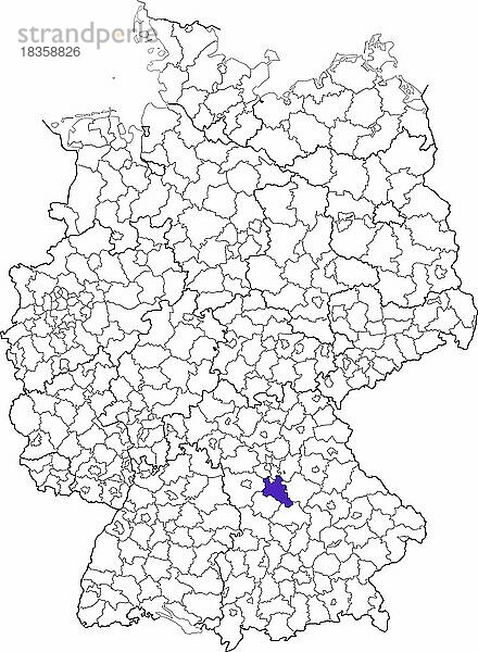 Landkreis Roth  in Bayern  Lage des Landkreis innerhalb von Deutschland