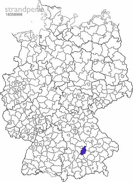 Landkreis Pfaffenhofen an der Ilm  in Bayern  Lage des Landkreis innerhalb von Deutschland